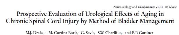 bladder (16-28) All CaB in SCI patients over 14 years 32 identified 46.9% SCC Primary bladder management was urethral in 44% Mean duration was 33.