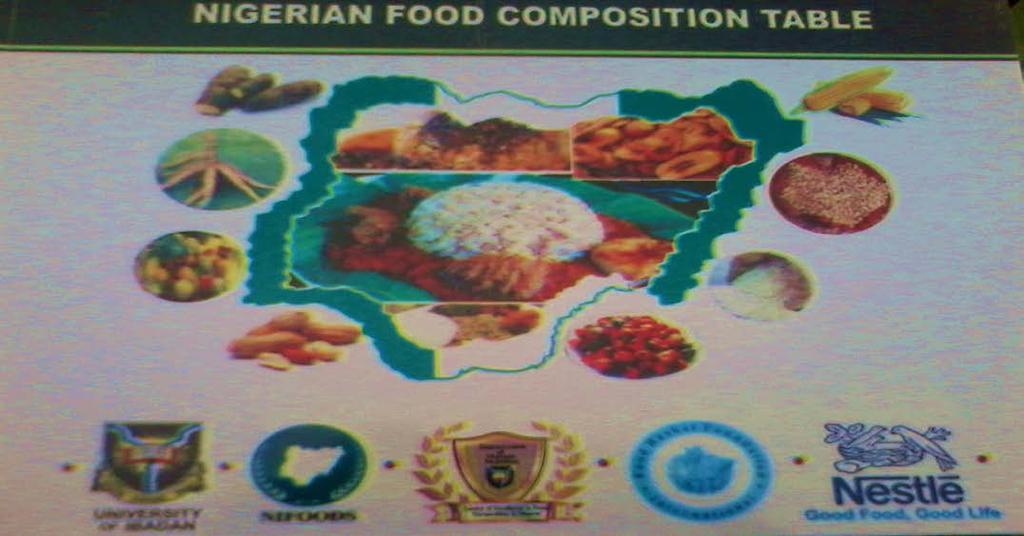 NIGERIAN FOOD COMPOSITION TABLE Version 1.0 1 R.A. SANUSI Ph.