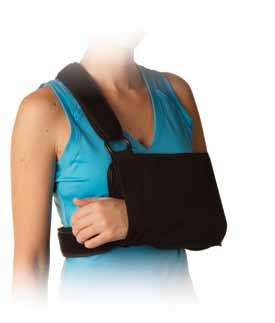 UPPER EXTREMITY ARC with Pillow One brace fits all patients right or left, football player or gymnast Pistol grip molds to the hand and keeps the elbow seated in the sling Cryotherapy cutout Quick
