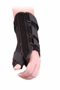 Wrist Brace Malleable and removable palmer stay for customized angulations Dorsal stay for additional support and immobilization Comfortable and lightweight foam laminate construction 8" short length