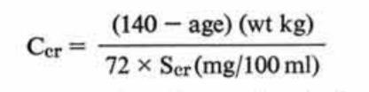 Creatinine Clearance Estimation by Cockcroft-Gualt Equation Originally developed during 1970s o Based on 249 male veterans in Canada o Ranging in age between 19-92 years old; 50% in 50 to 69 age