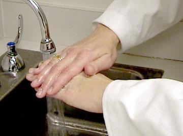 Handwashing 5 Use soap and water: When hands are visibly soiled or contaminated with blood/body fluids.