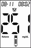 Message What it means? What to do? The test result is more than or equal to 251 mg/dl. The function of Ketone detector doesn t apply to the mode of control solution. Re-check your glucose level.