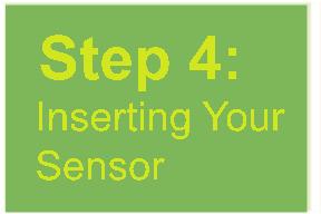 Sensor Insertion: Make sure the Transmitter Latch is flush against skin. Place 2 fingers under the collar and pull back toward your thumb.
