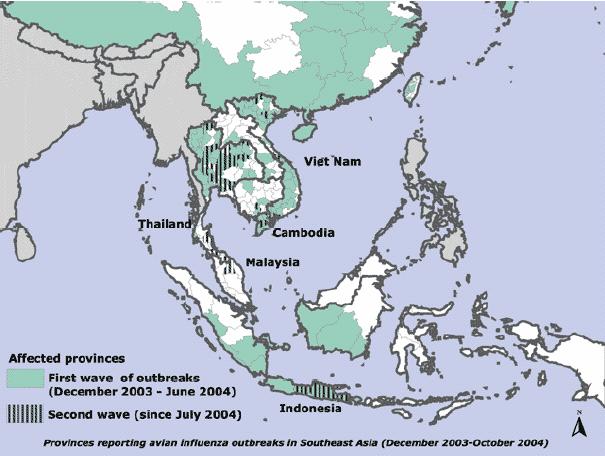 H5N1 Poultry Outbreaks, Asia 2003-04