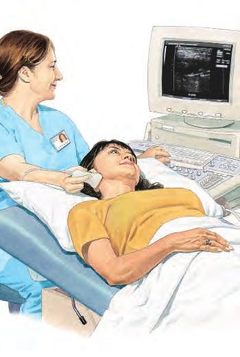 Duplex ultrasound can be used to view blood