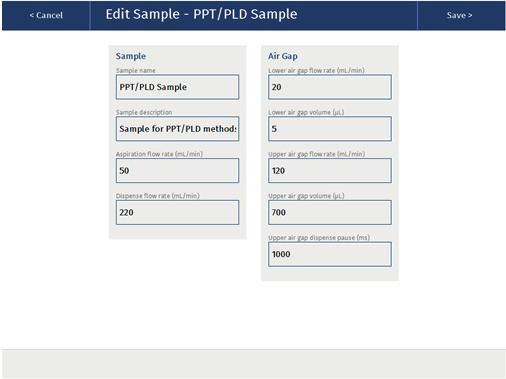 Extraction of 25-hydroxy Vitamin D from Serum Using ISOLUTE PLD+ Prior to LC-MS/MS Analysis Page 8 Screenshot Sample Screen Sample name