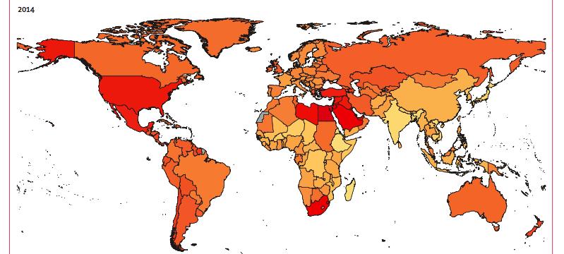Obesity amongst women 2014 By 2025, global