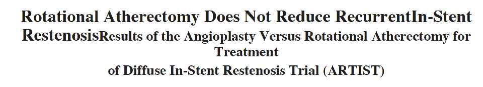 Rotablation +Balloon Angioplasty vs Balloon Angioplasty No IVUS used no differences in the short term success