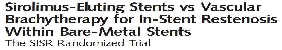 beta or gamma VBT 400 patients Sirolimus-eluting Bx VELOCITY stent Endpoints 1ry: TVF @ 9