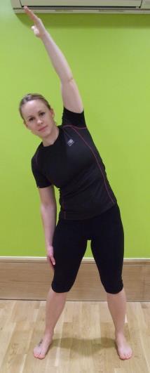 If you feel it in your back then try reaching your stretched up arm slightly forward when you reach up and across
