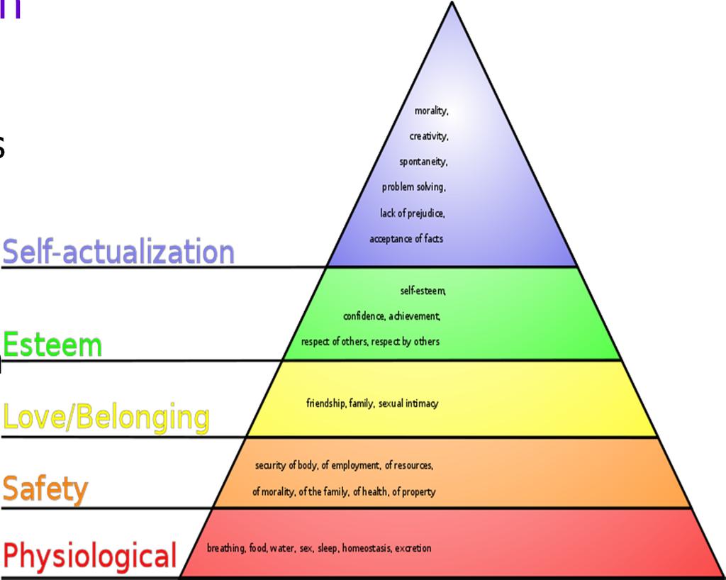 Humanistic Perspective Hierarchy of Needs Self-Actualization the ultimate psychological need
