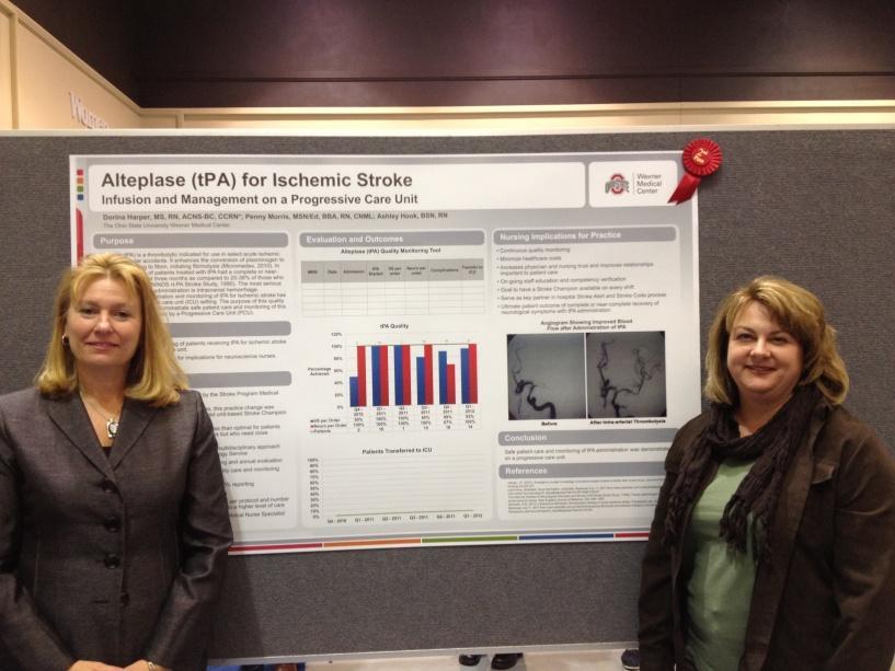 QUALITY CARE AT OSU NEUROVASCULAR STROKE CENTER This project, conducted by the nursing staff at the OSU Neurovascular Stroke Center, demonstrated that after administration of IV tpa, patients