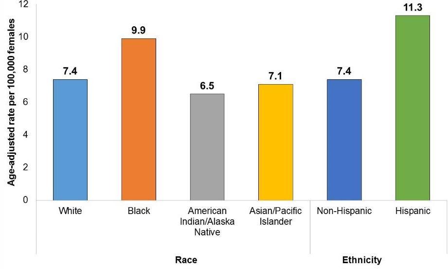 U.S. Cervical Cancer Rates by Race and