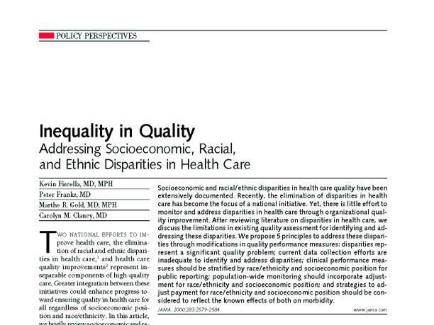Performance Measurement ADDRESSING DISPARITIES THROUGH QUALITY PERFORMANCE MEASURES Disparities are quality problem