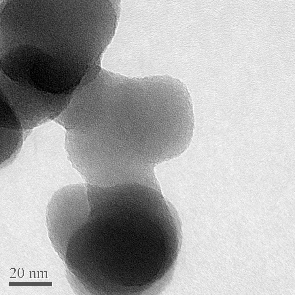 SiO 2 Starting Nanoparticles Spherical SiO 2 NP This HR-TEM shows the amorphous nature of