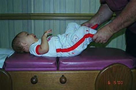 Supine Leg Checks Leg checks on an infant can be performed well in the supine position.