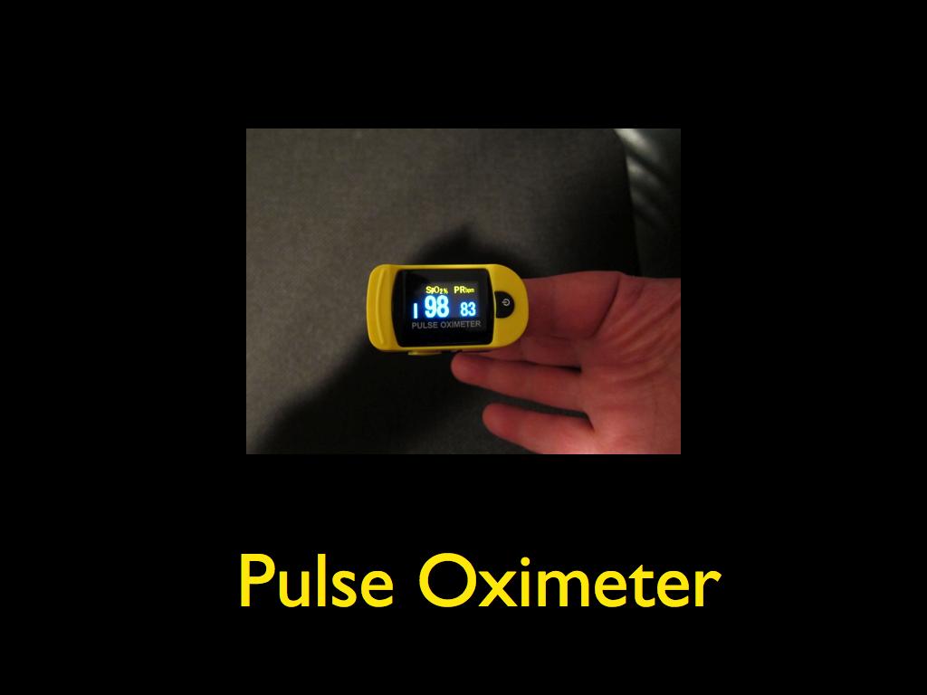 The pulse oximeter also registers the pulse in real time. A patient experiencing stress/ anxiety and also having an increased pulse rate will experience less oxygen supplying the myocardium.