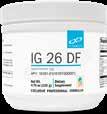 Plus DF Natural Vanilla is available in 30 servings IG 26 DF is available in 30 servings and 120 capsules IG 26 DF and IG 26 Plus DF are self-affirmed GRAS supplements that provide IgY