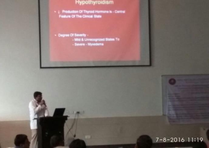 Dr.GopalaKrishna delivering lecture on