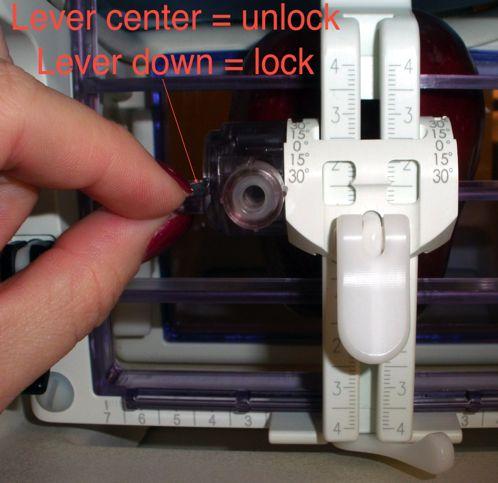angle if needed and then lock the hub so it will not move by pushing the lever down.