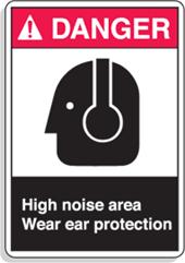 Post the sign shown above in areas where noise exceeds 115 dba, even intermittently.