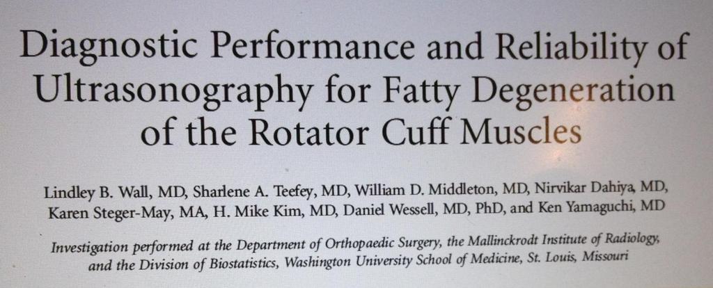 US Assessment of Muscle Degeneration Comparison of US and MRI for assessing muscle degeneration -