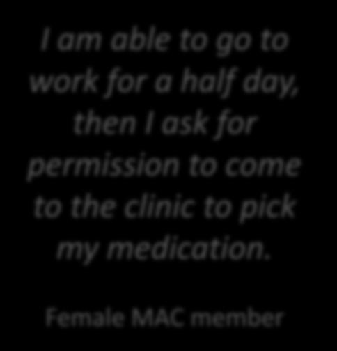 Female health-care worker I am able to go to work for a