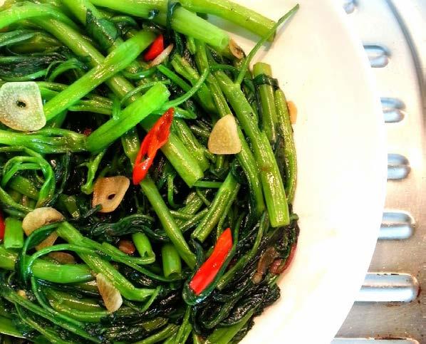 Pad pak bung fai daeng (stir-fried morning glory) INGREDIENTS This simple yet delicious stir fried vegetable side dish made with Pak Boong; Water Morning Glory; Water Spinach) is one of Thailand s