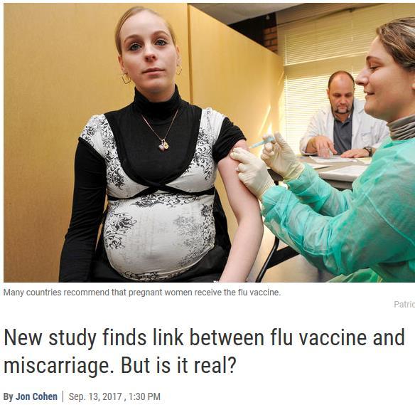 This study does not quantify the risk of miscarriage and does not prove that flu vaccine was the cause of the miscarriage.