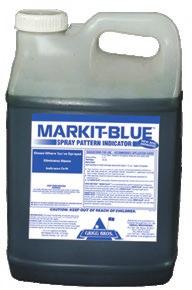 MARKIT-BLUE GRIGG Markit-Blue is a spray pattern indicator that may be used with a boom sprayer, row-crop riding equipment, backpack, or wand sprayers.