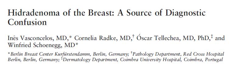 Misdiagnosed as: Sclerosing papilloma (CBX) Carcinoma with urothelial differentiation (Excision) Breast Journal 2015: