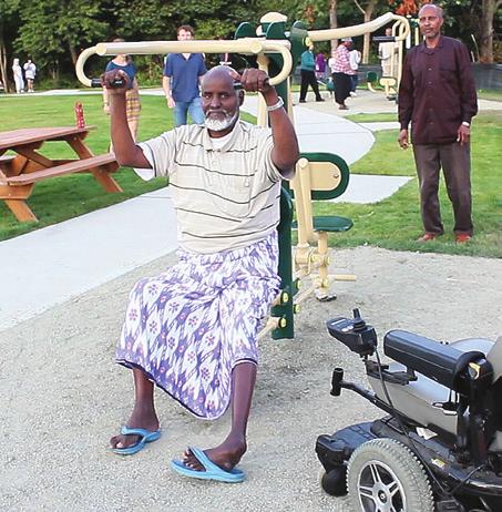 The patented () Signature Accessible line of exercise equipment by Greenfields Outdoor Fitness is the perfect way to create exercise opportunities for those with mobility impairments.