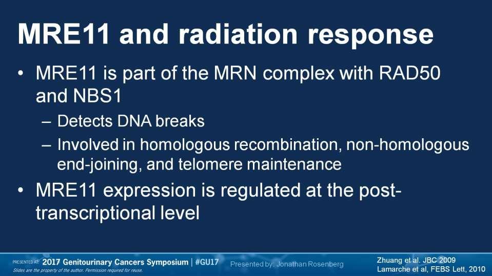 MRE11 and radiation response Presented By