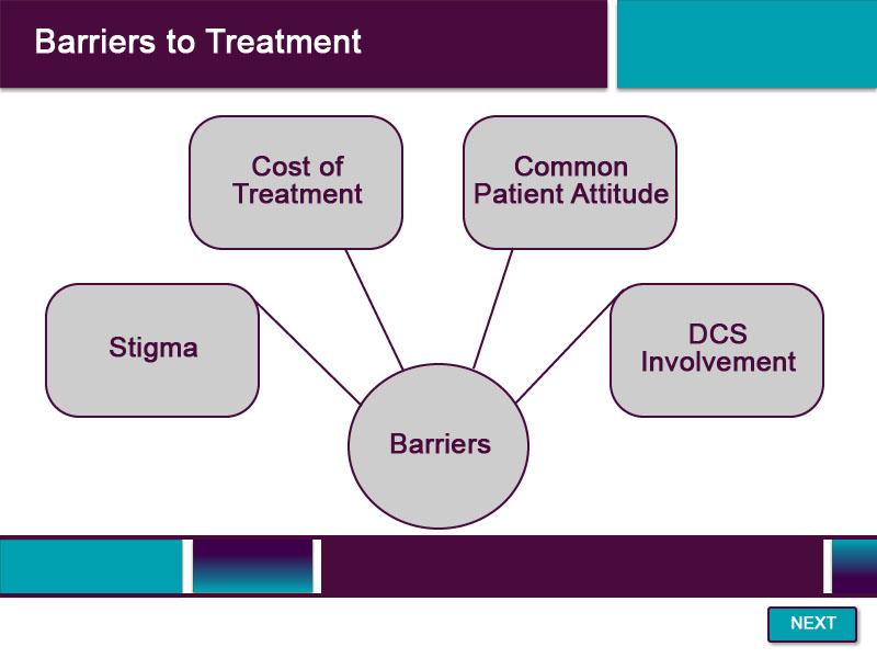 Slide 48 - Barriers to Treatment - 5 Some people are concerned that DCS may get
