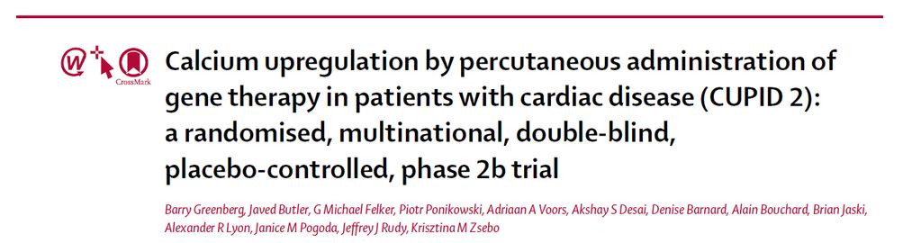 Randomised, double blind, placebo controlled 250 pts with NYHA III-IV chronic systolic HF due to ischemic or dilated cardiomyopathy (LVEF <35%) + 1 of 2 high risk factors for HF High