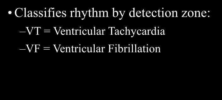 Detection Rate Classifies rhythm by detection