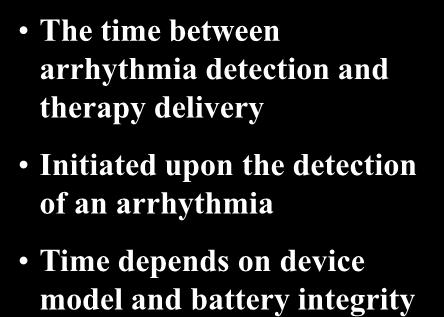 Charge Time The time between arrhythmia