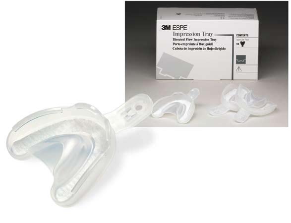 59 Impression Equipment and Accessories Directed Flow Impression Tray An innovative, single-use tray that eliminates the need for a tray adhesive, simplifying both preliminary and final impressions