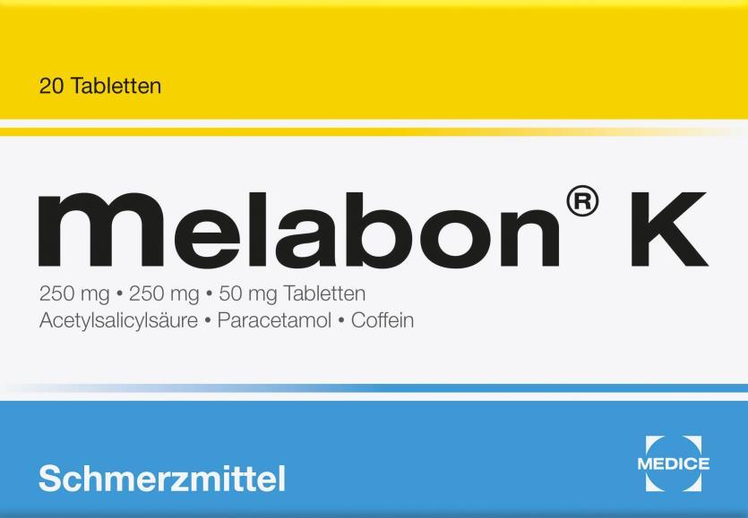 Unofficial translation of the German package leaflet Package leaflet: Information for the user Melabon K 250 mg / 250 mg / 50 mg tablets Aspirin Paracetamol Caffeine For use in adults, and for use in