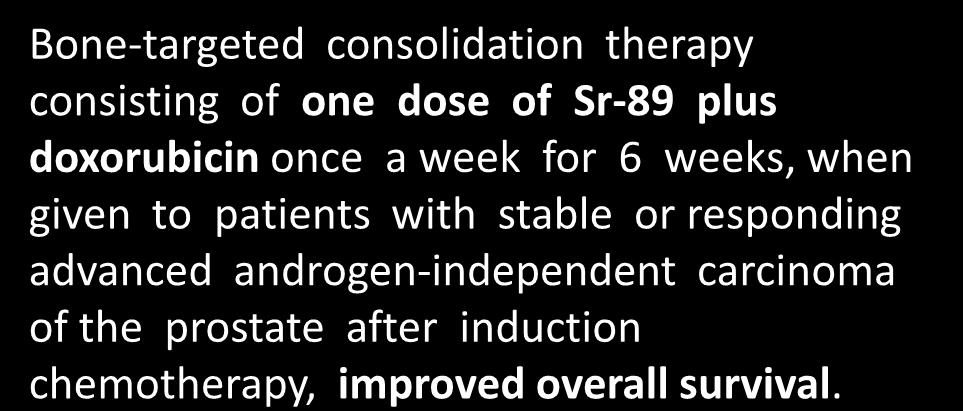 Castration-Resistant Prostate Cancer (CRPR) Bone-targeted therapy for advanced androgen-independent carcinoma of the prostate: a randomised phase II trial nothing Dox+Sr89 Dox alone 103 patients with