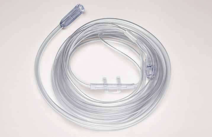 OXYGEN DELIVERY CANNULAS ADULT Conventional-Style Cannulas For oxygen ows up to 6 LPM and features non- ared tips with adjustable tubing.