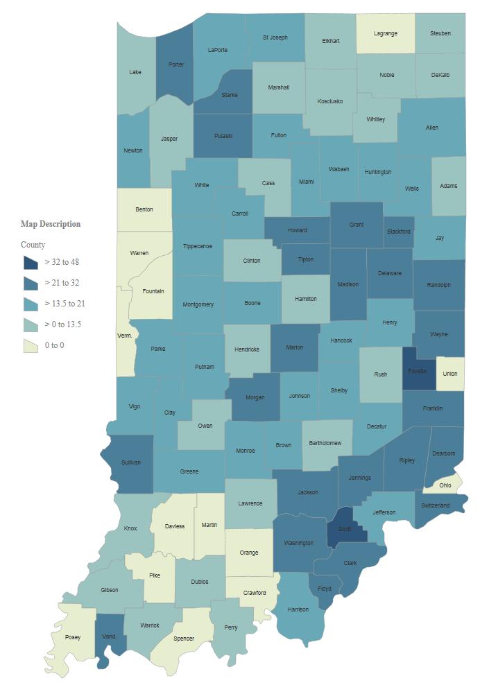 Drug Overdose Death Rates, Indiana,