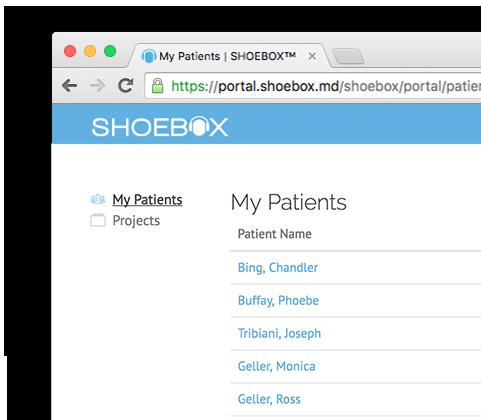 Working With Your Data From the SHOEBOX Data Management web portal, you can view and download patient test results that have been uploaded from the SHOEBOX ipad.