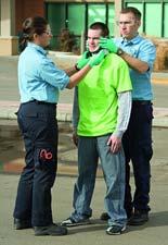 136 Skill 24-3: Immobilizing Spine of Standing Patient Position EMT taller than patient behind patient Manually