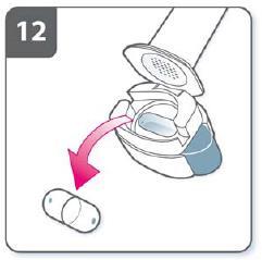 If this occurs, open the inhalation device and carefully loosen the capsule by tapping the base of the device. Do not press the piercing buttons to loosen the capsule.