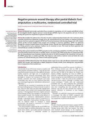Ulcers Adjunct to grafting and other wound closure techniques Negative Pressure Wound Therapy after Partial Diabetic Foot Amputation: a multicentre, randomised controlled trial.