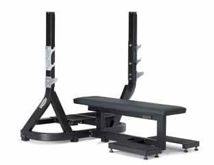 Olympic Flat Bench PG07 Olympic Incline Bench PG01 Two user footplates Spotter platform for safe and (patent pending) to effective assistance support shorter