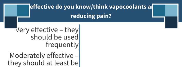 43 Pain Relief of Vapocoolants Age >3 years Pros Quick acting Easy to use Also a distraction be creative (Hogan, Smart, Shah, & Taddio, 2014) Cons Some report