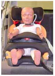 Abdominal Load Example of Impact-Shield Note: The impact shield type CRS, which is restrained the CRS and a child body simultaneously by the vehicle seat